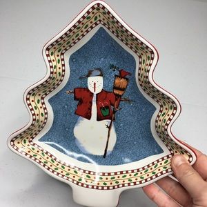 Debbie Mumm Sakura snowman serving dish